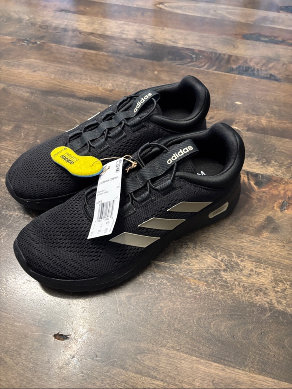 adidas Black Running Sneakers with Silver Stripes
